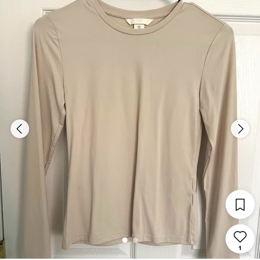 H&M Beige Long Sleeve Top